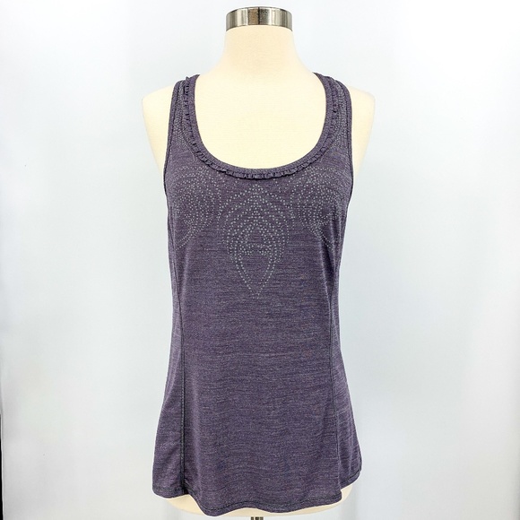 lululemon athletica Tops - Lululemon Purplish Gray Racerback Tank w/ Ruffling